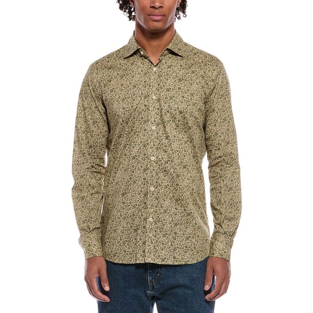 Slowear Mens  Floral Shirt, Yellow